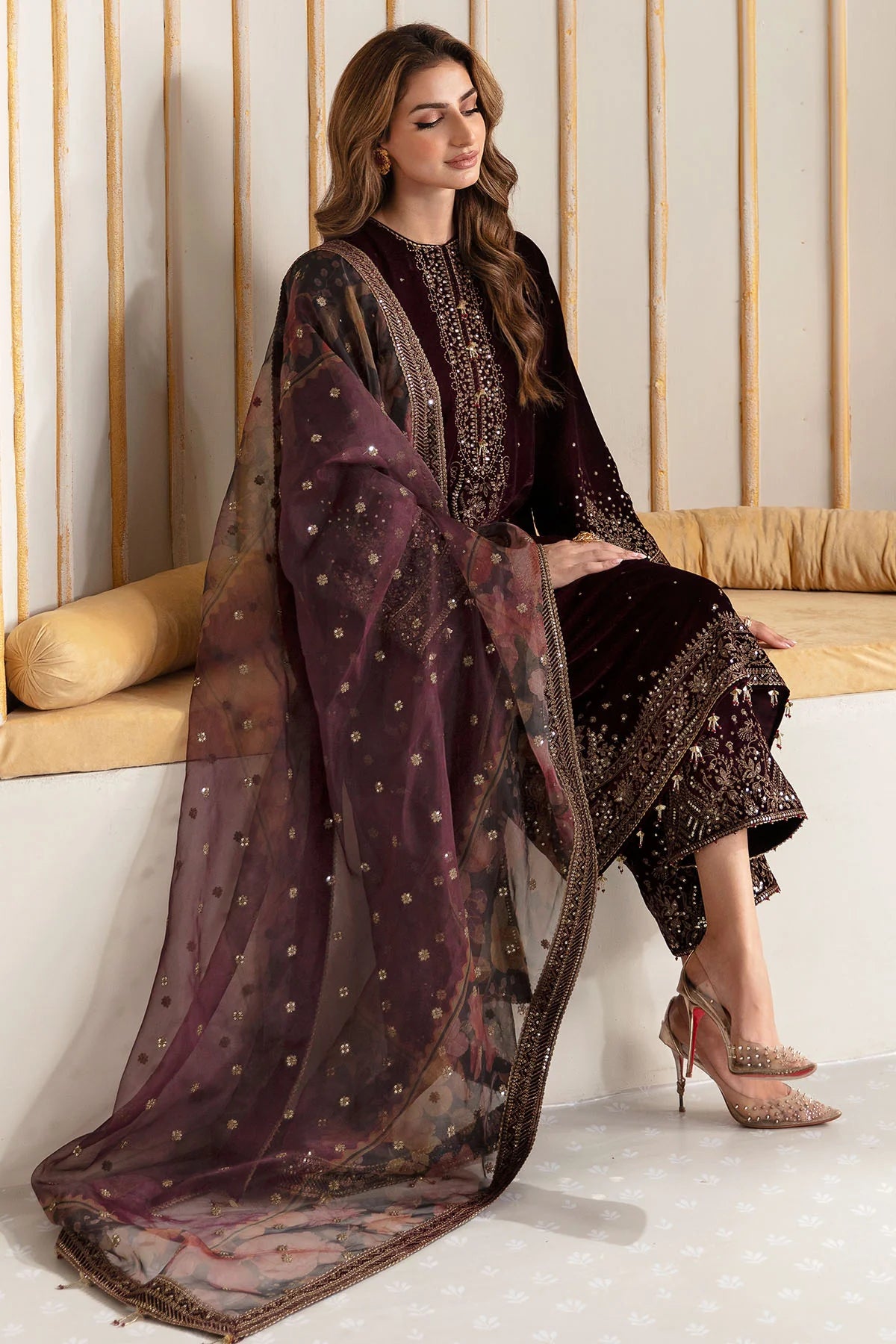 EMBROIDERED VELVET FORMAL VF-2012