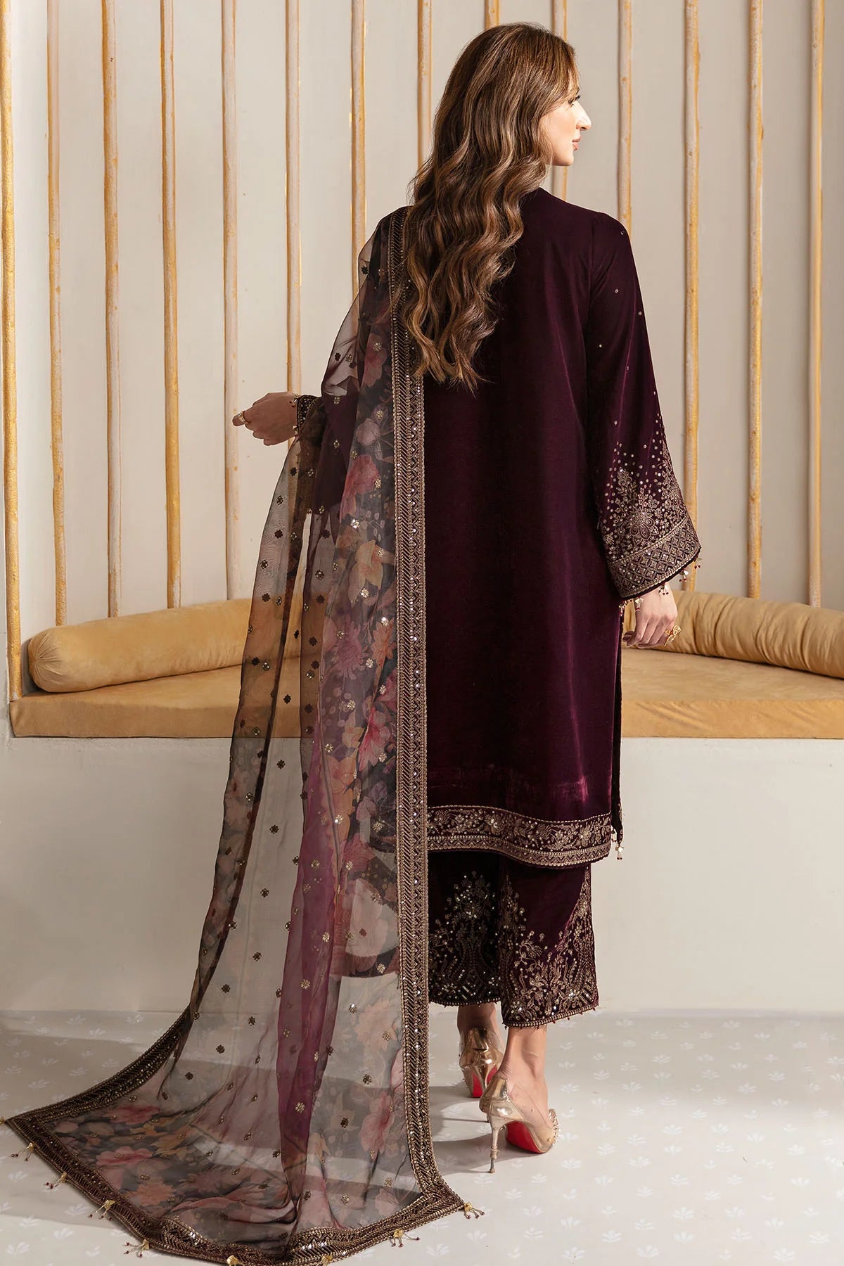 EMBROIDERED VELVET FORMAL VF-2012