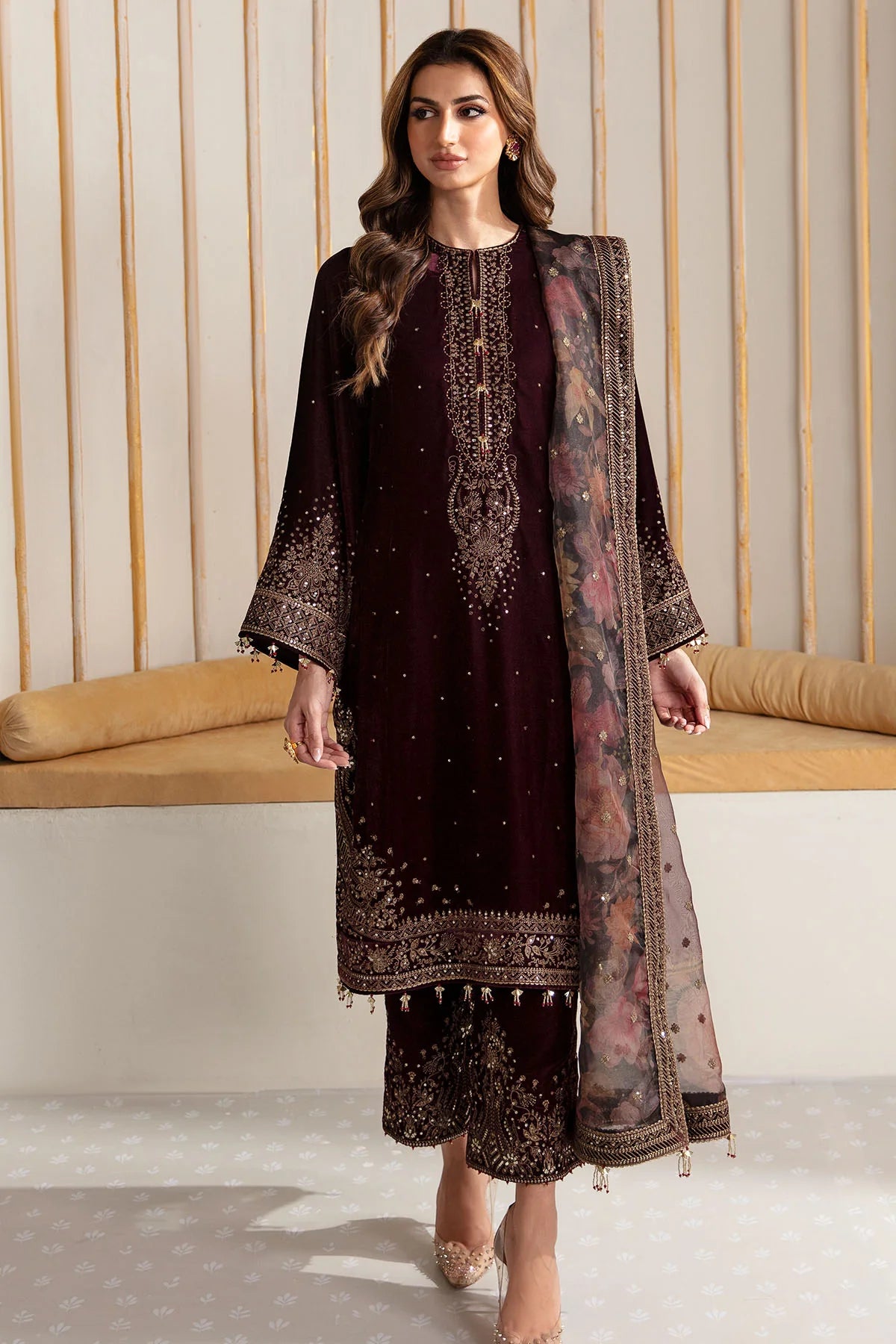 EMBROIDERED VELVET FORMAL VF-2012