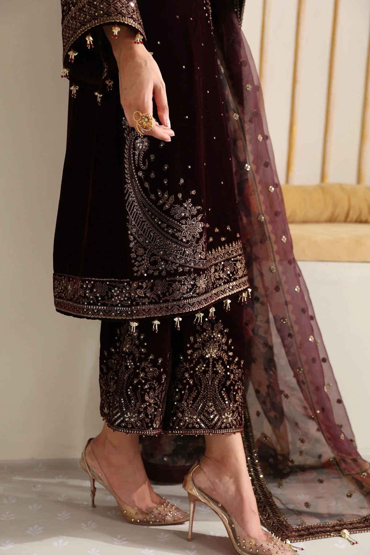 EMBROIDERED VELVET FORMAL VF-2012