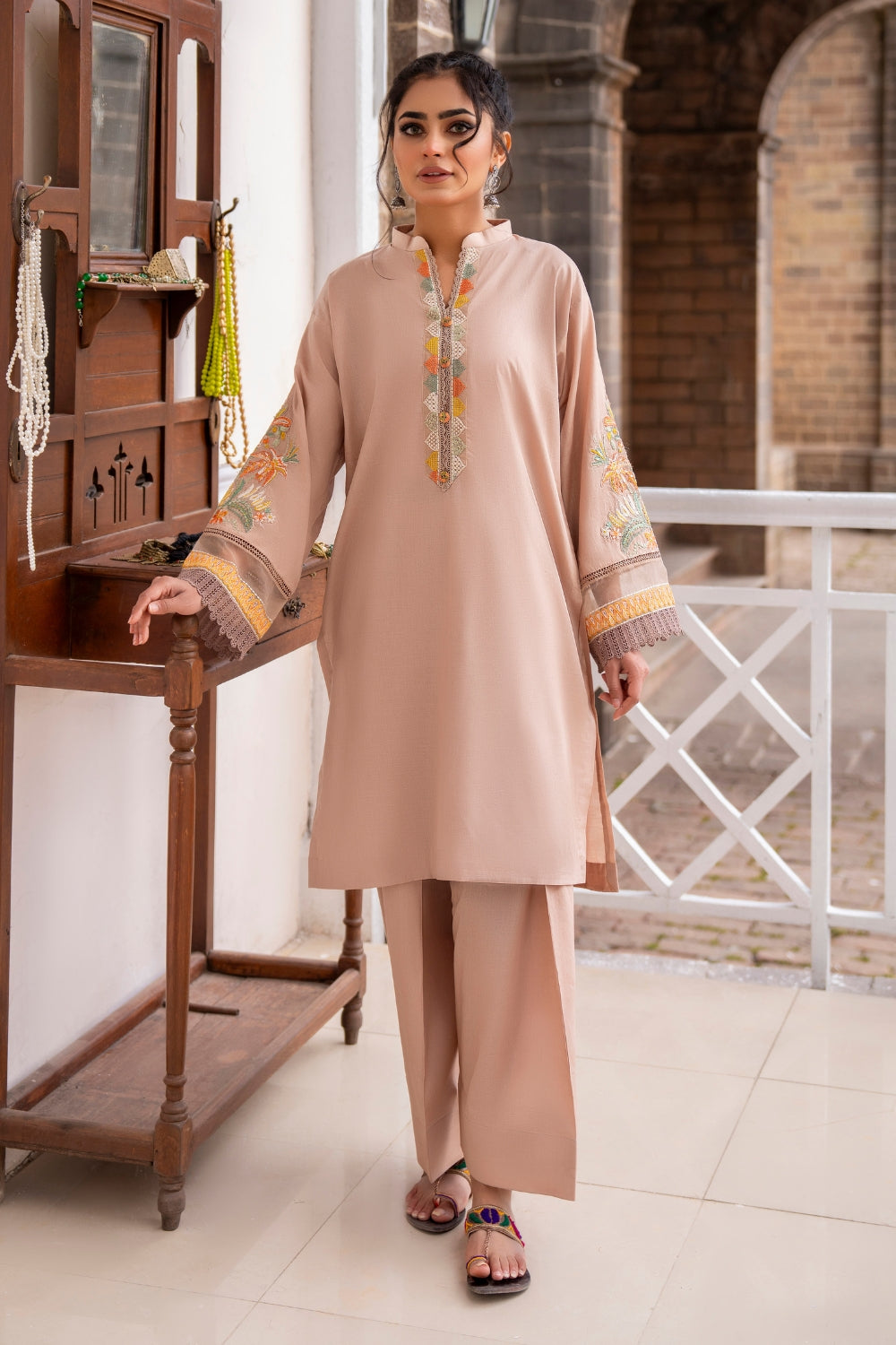 2 PC Unstitched | Embroidered Lawn Shirt + Trouser