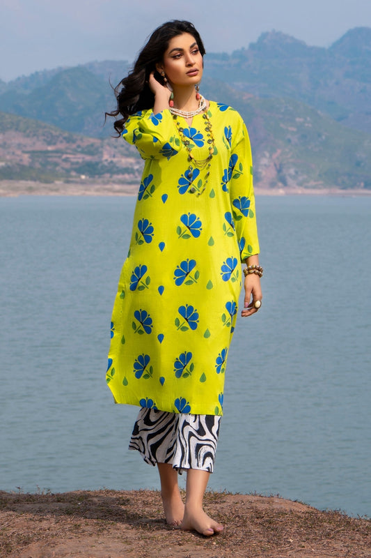 2PC Unstitched |Printed Lawn Shirt + Trouser