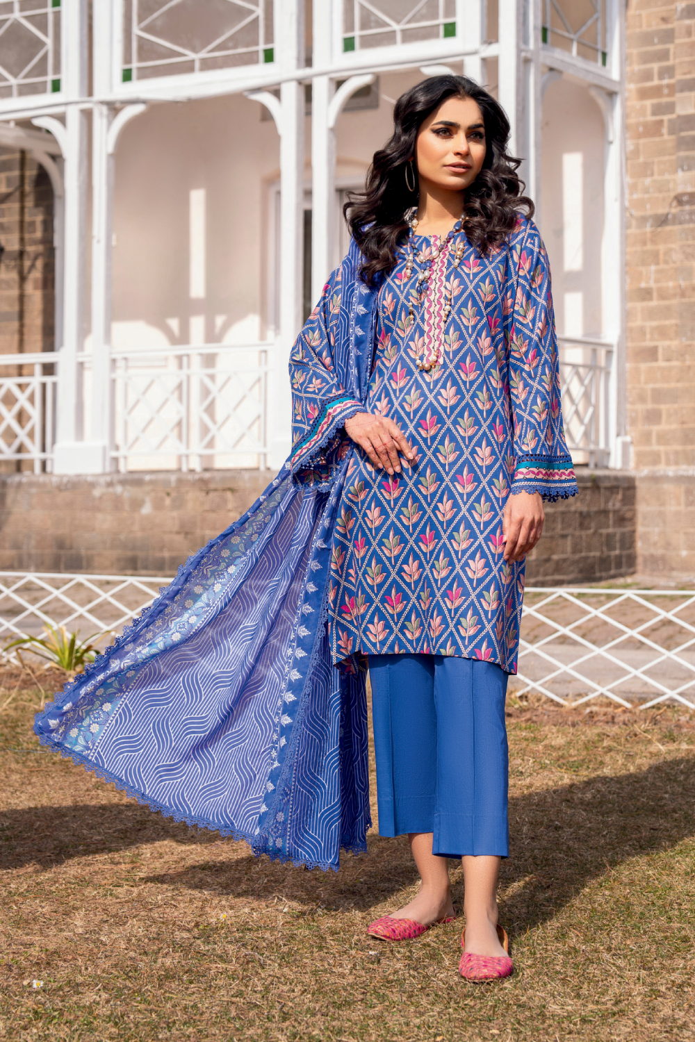 3 PC Unstitched | Printed Lawn Suit