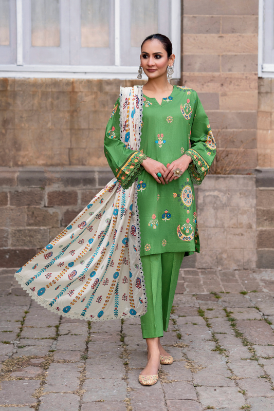 3 PC Unstitched | Printed Lawn Suit