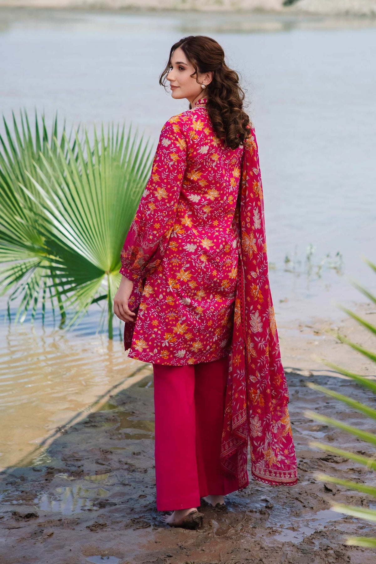 3 Piece Unstitched Embroidered Suit | 409-A