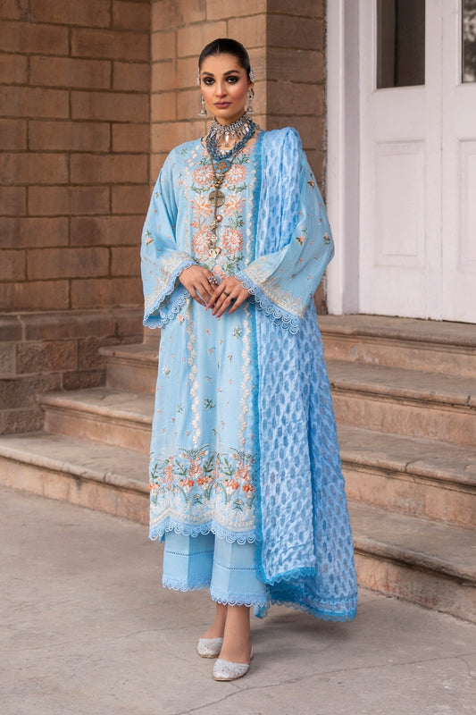 3PC Unstitched | Printed Lawn Suit | Jacquard Dupatta