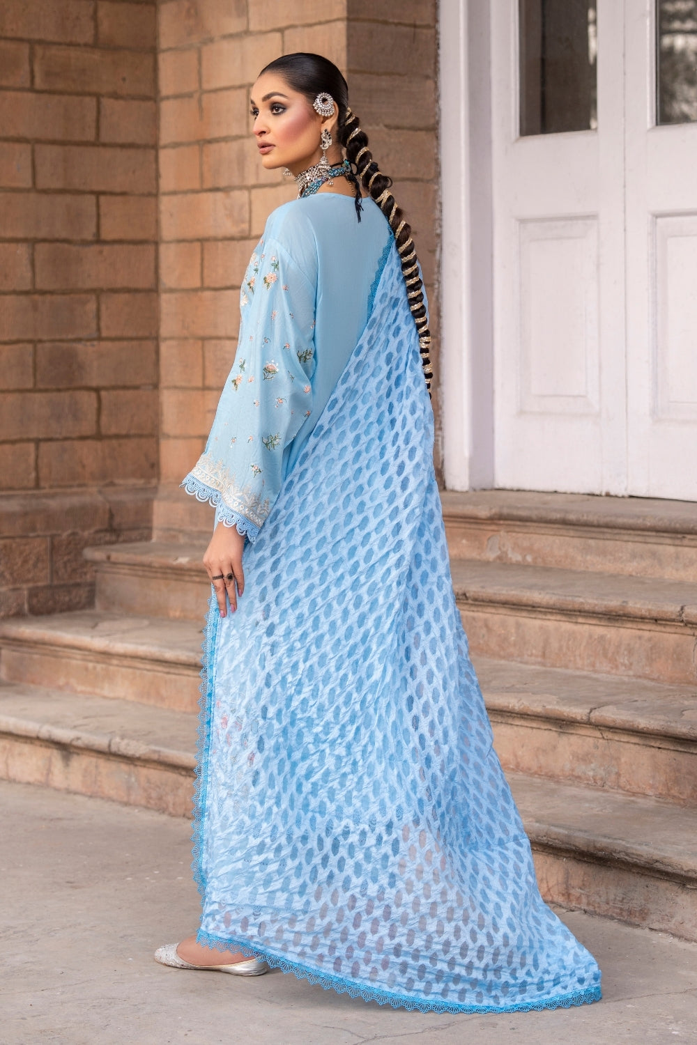 3PC Unstitched | Printed Lawn Suit | Jacquard Dupatta