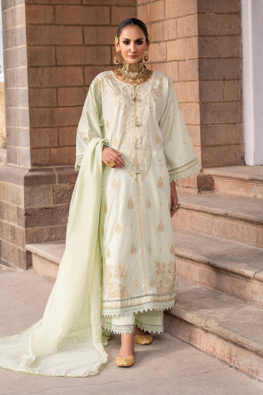 3PC Unstitched | Embroidered Lawn Suit | Slub Lawn Dupatta