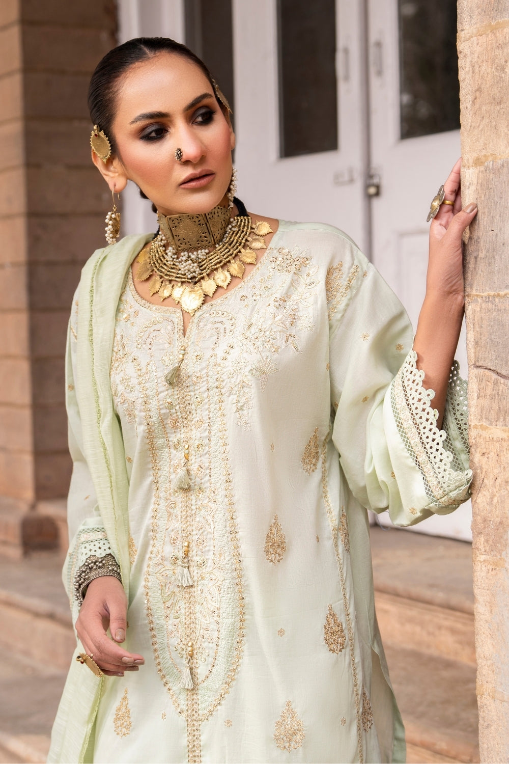 3PC Unstitched | Embroidered Lawn Suit | Slub Lawn Dupatta