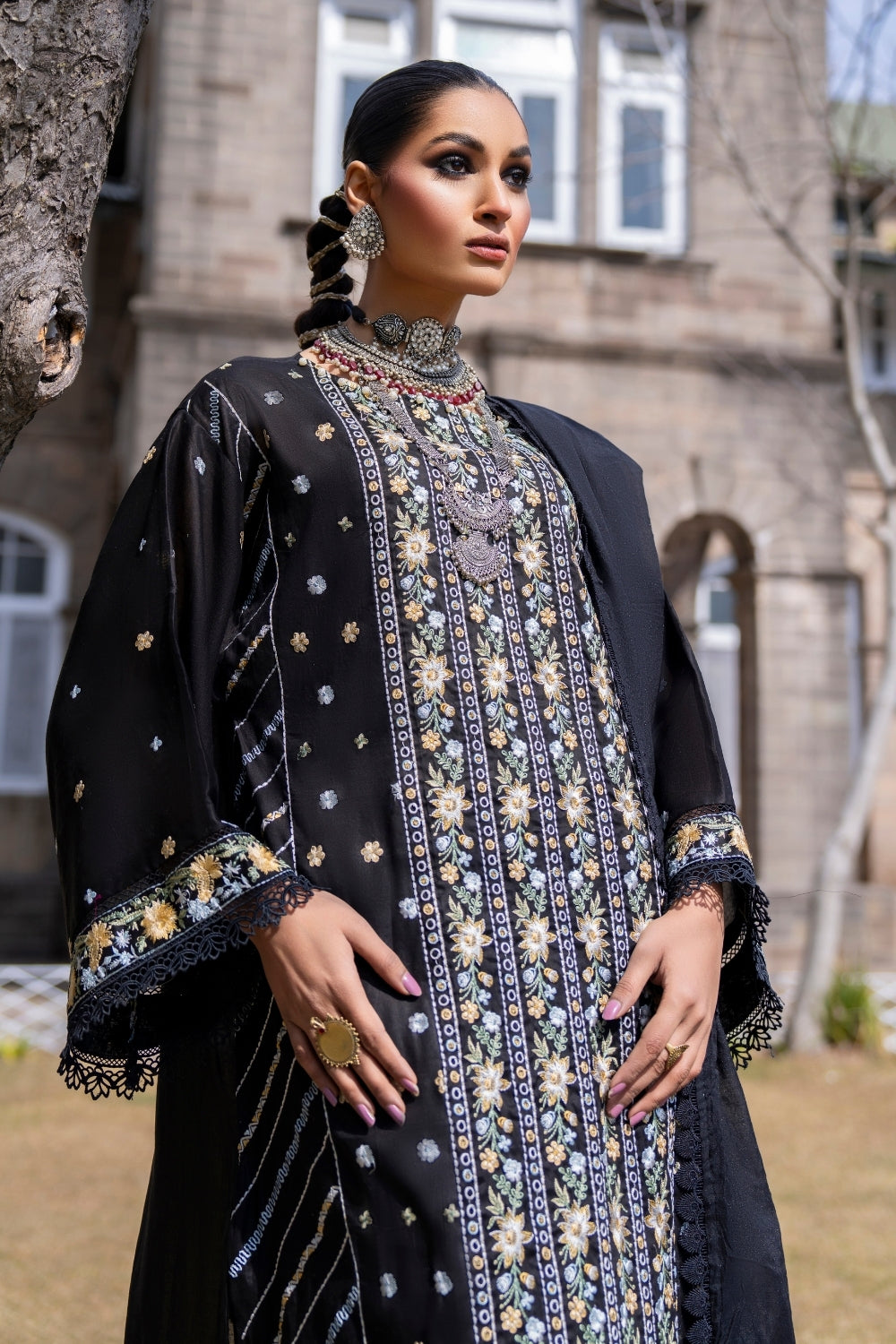 3PC Unstitched | Embroidered Lawn Suit | Slub Lawn Dupatta