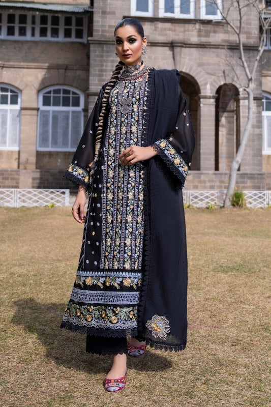 3PC Unstitched | Embroidered Lawn Suit | Slub Lawn Dupatta