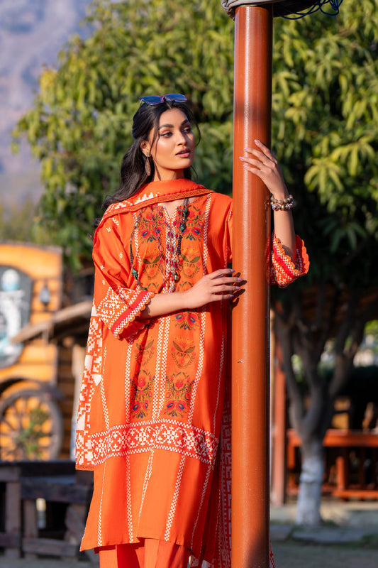 3PC Unstitched | Printed Lawn Suit