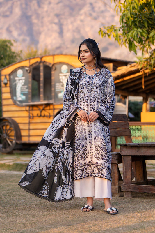 3PC Unstitched | Printed Lawn Suit