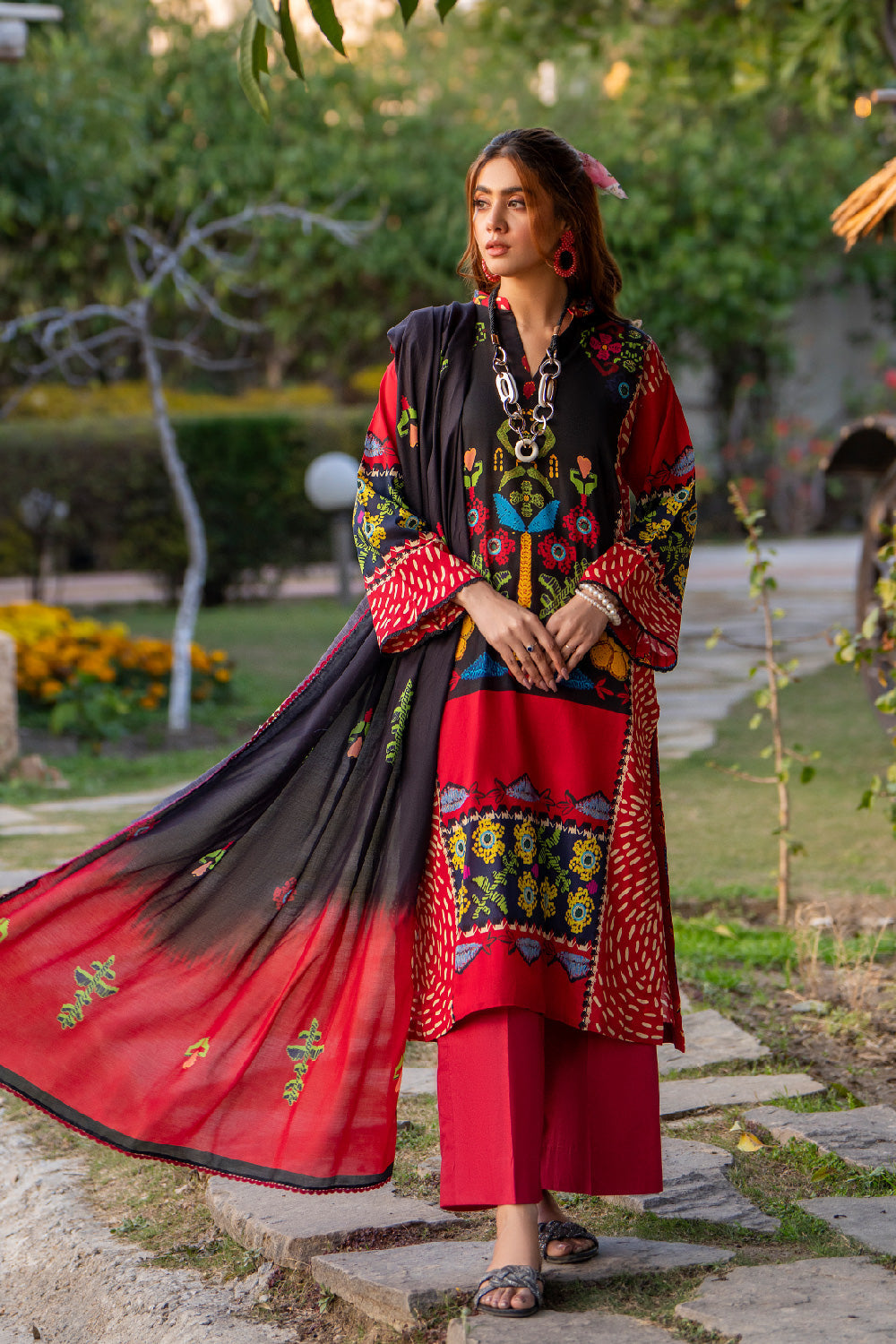 3PC Unstitched | Printed Lawn Suit