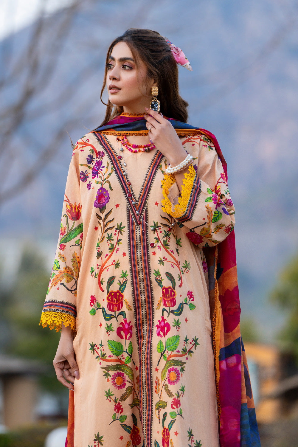 3PC Unstitched | Printed Lawn Suit