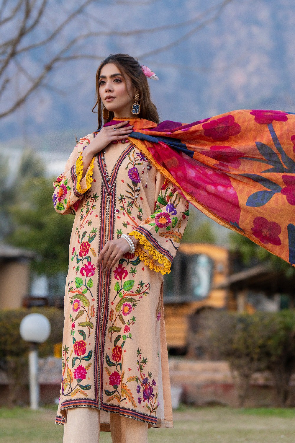 3PC Unstitched | Printed Lawn Suit