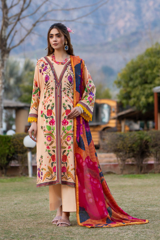 3PC Unstitched | Printed Lawn Suit