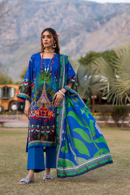 3PC Unstitched | Printed Lawn Suit