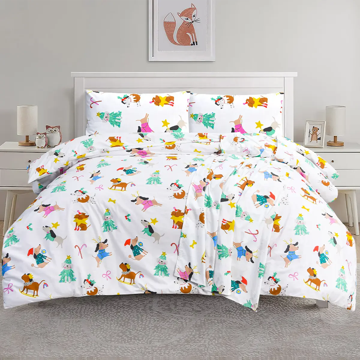 BED SET SANTA'S SIDEKICK POINTER - KING Home Collection 2021 HOMBEDCLU 