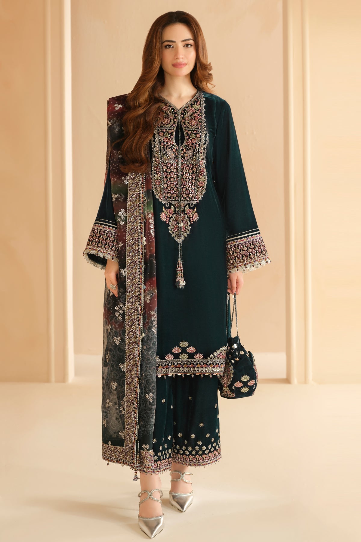 EMBROIDERED VELVET FORMAL VF-2039