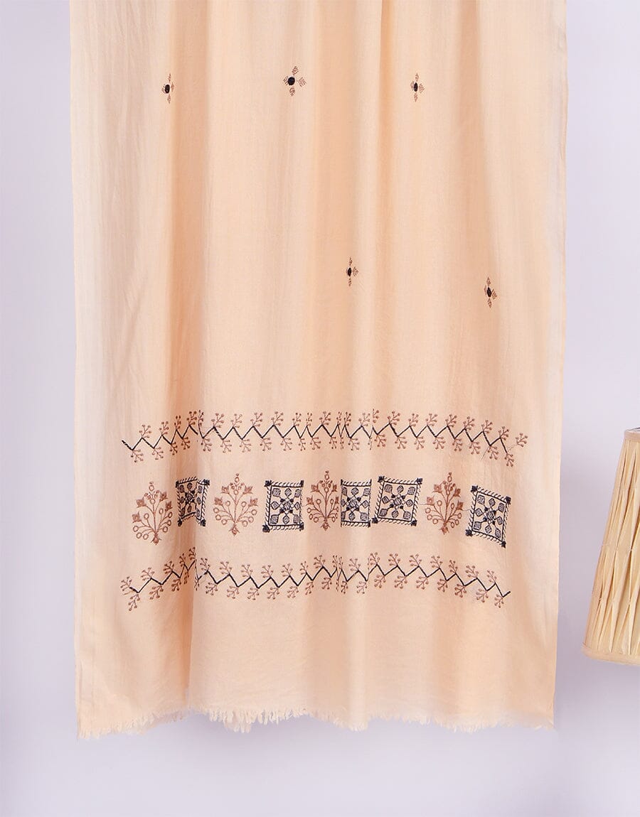 Embroidered Shawl-10 Mustard Apparel & Accessories KHAS STORES 
