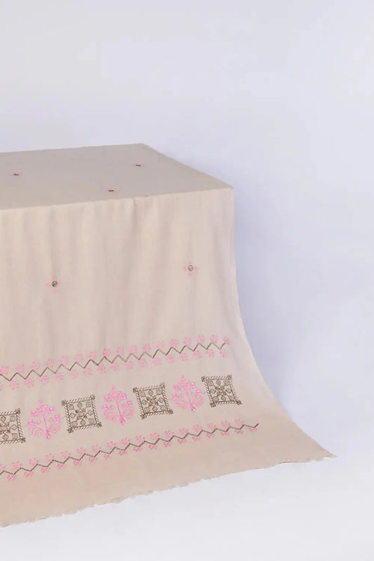 Embroidered Shawl-10 Pink Apparel & Accessories KHAS STORES 