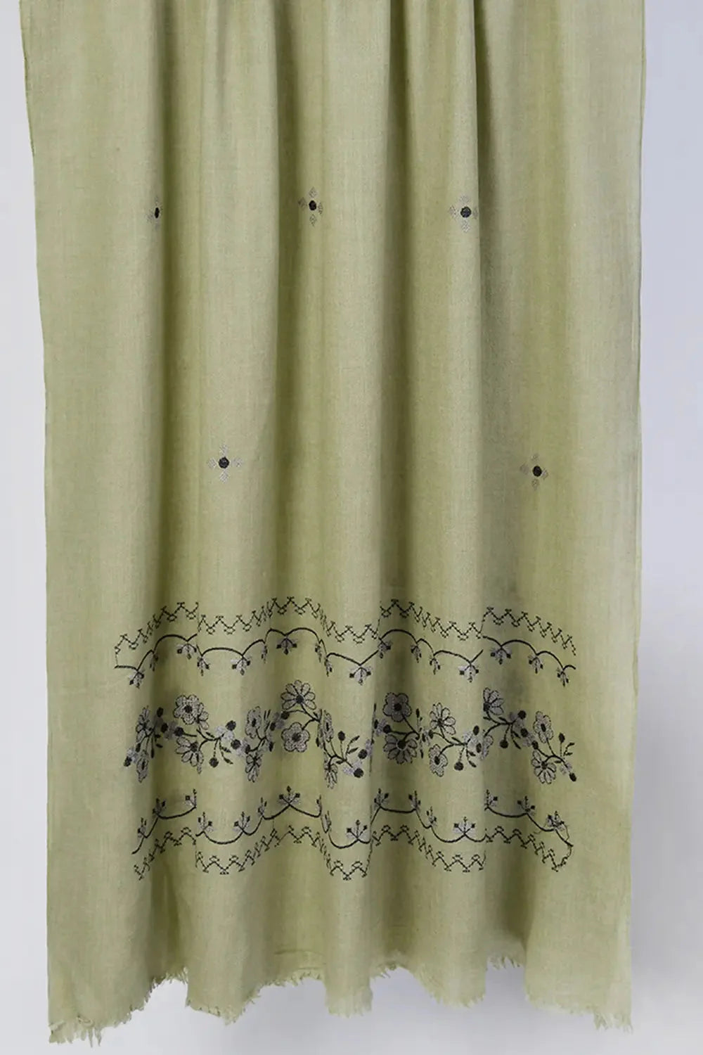 Embroidered Shawl-5 Olive Apparel & Accessories KHAS STORES 