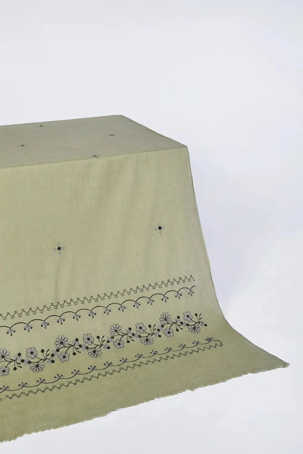 Embroidered Shawl-5 Olive Apparel & Accessories KHAS STORES 