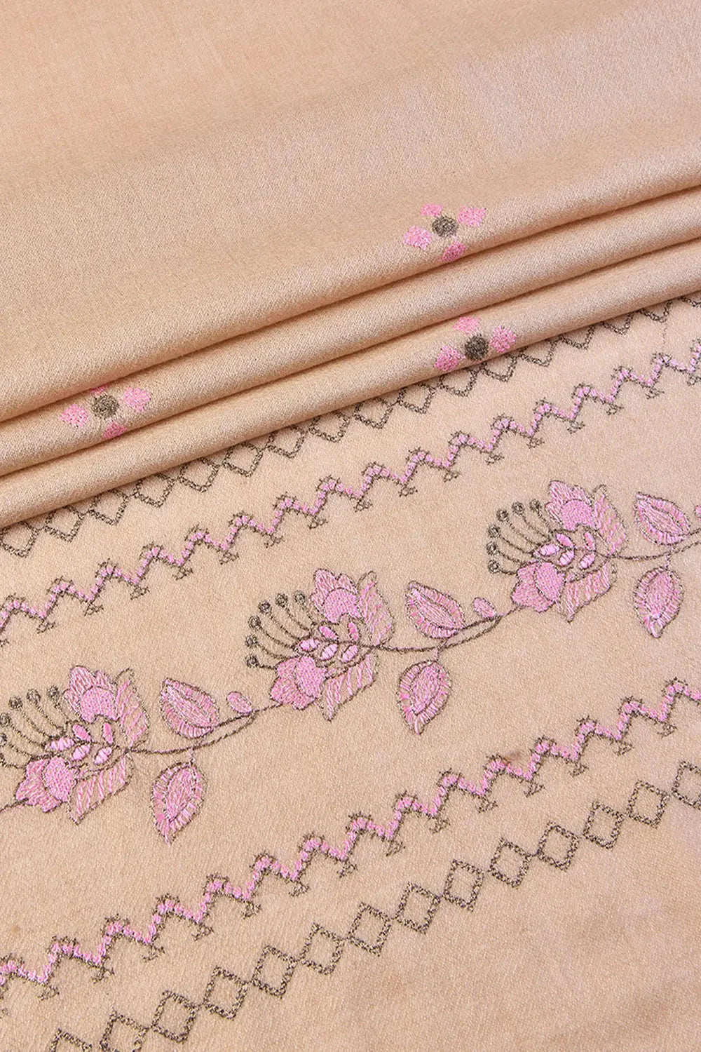 Embroidered Shawl-7 L-Pink Apparel & Accessories KHAS STORES 
