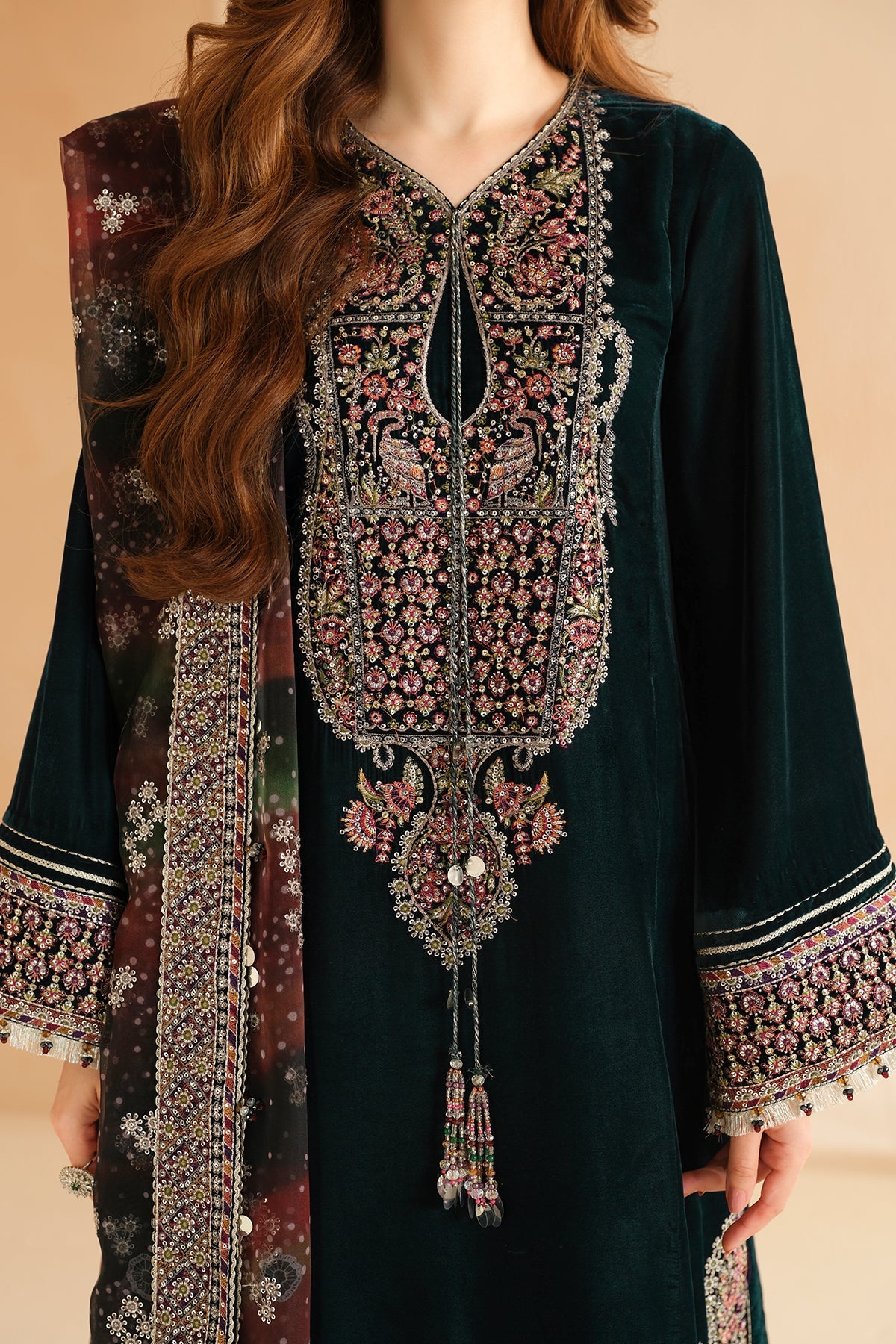 EMBROIDERED VELVET FORMAL VF-2039