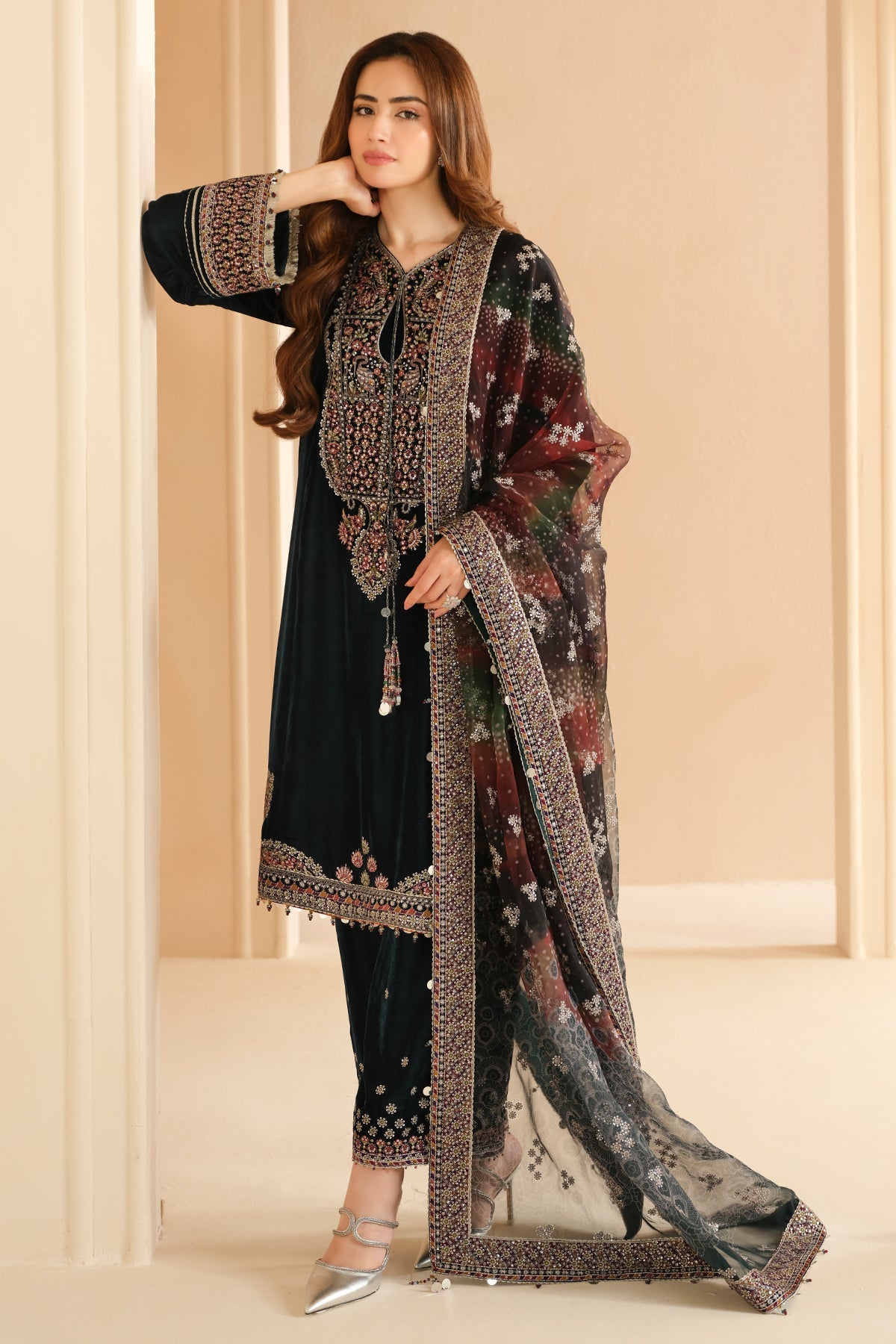 EMBROIDERED VELVET FORMAL VF-2039