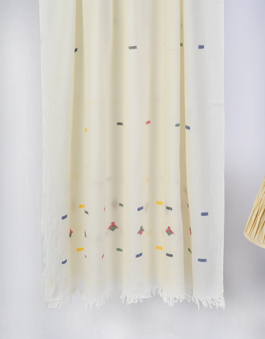 Khaddi Embroidered Shawl-1 Off White Apparel & Accessories KHAS STORES 