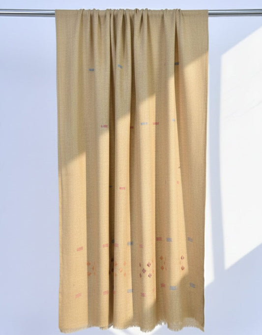 Khaddi Embroidered Shawl-13 Brown Apparel & Accessories KHAS STORES 