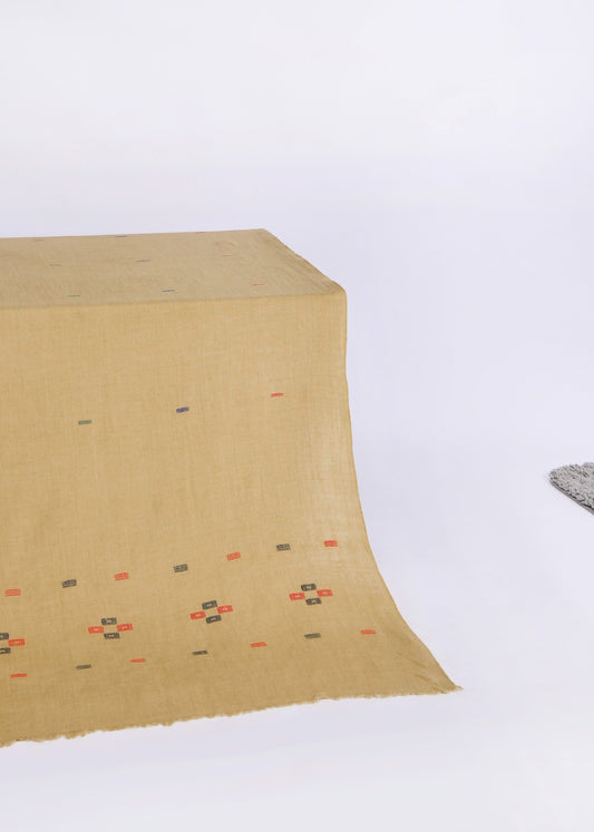 Khaddi Embroidered Shawl-2 Camel Apparel & Accessories KHAS STORES 