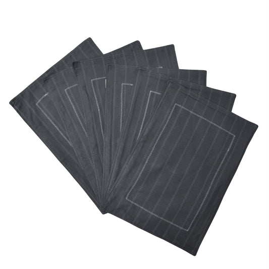 Kitchen Linen ASHEN Grey Kitchen Accessories HOMKITLIN 6 Pcs Napkin Set 