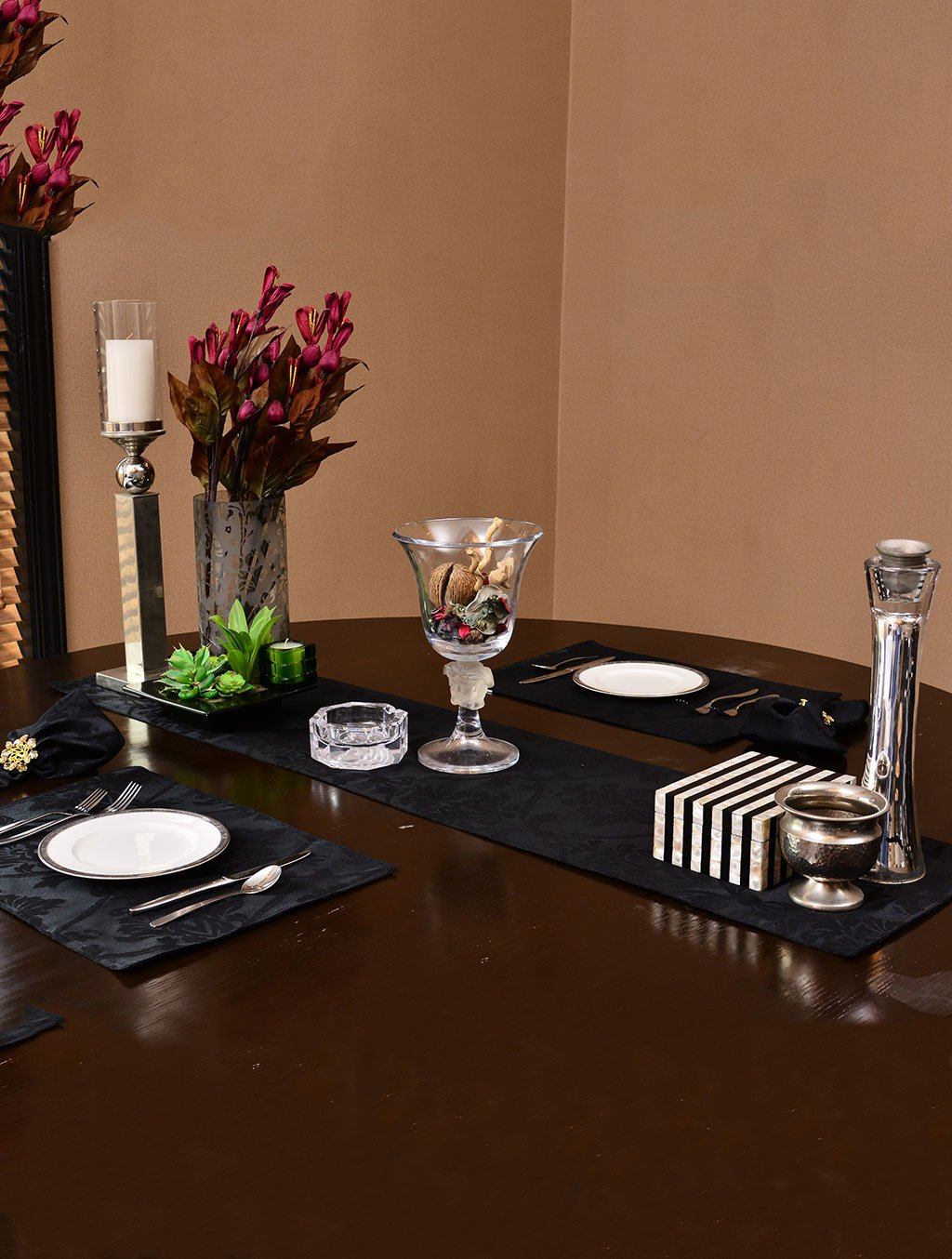 Kitchen Linen Jacquard Black Kitchen Accessories HOMKITLIN 