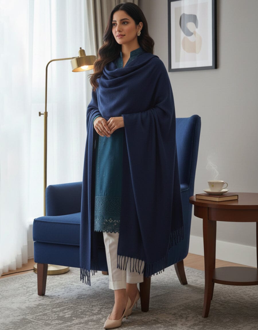 Plain Shawl-Blue Apparel & Accessories KHAS STORES 