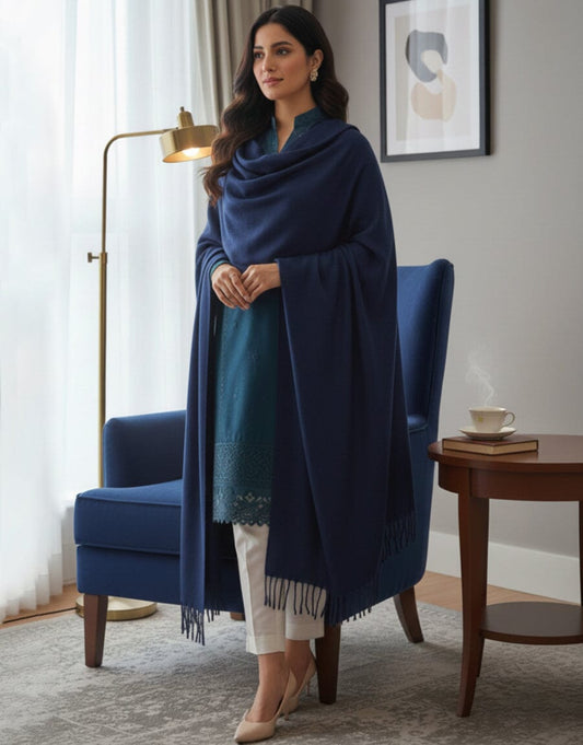 Plain Shawl-Blue Apparel & Accessories KHAS STORES 