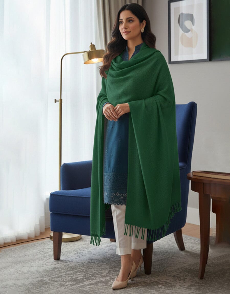 Plain Shawl-Green Apparel & Accessories KHAS STORES 