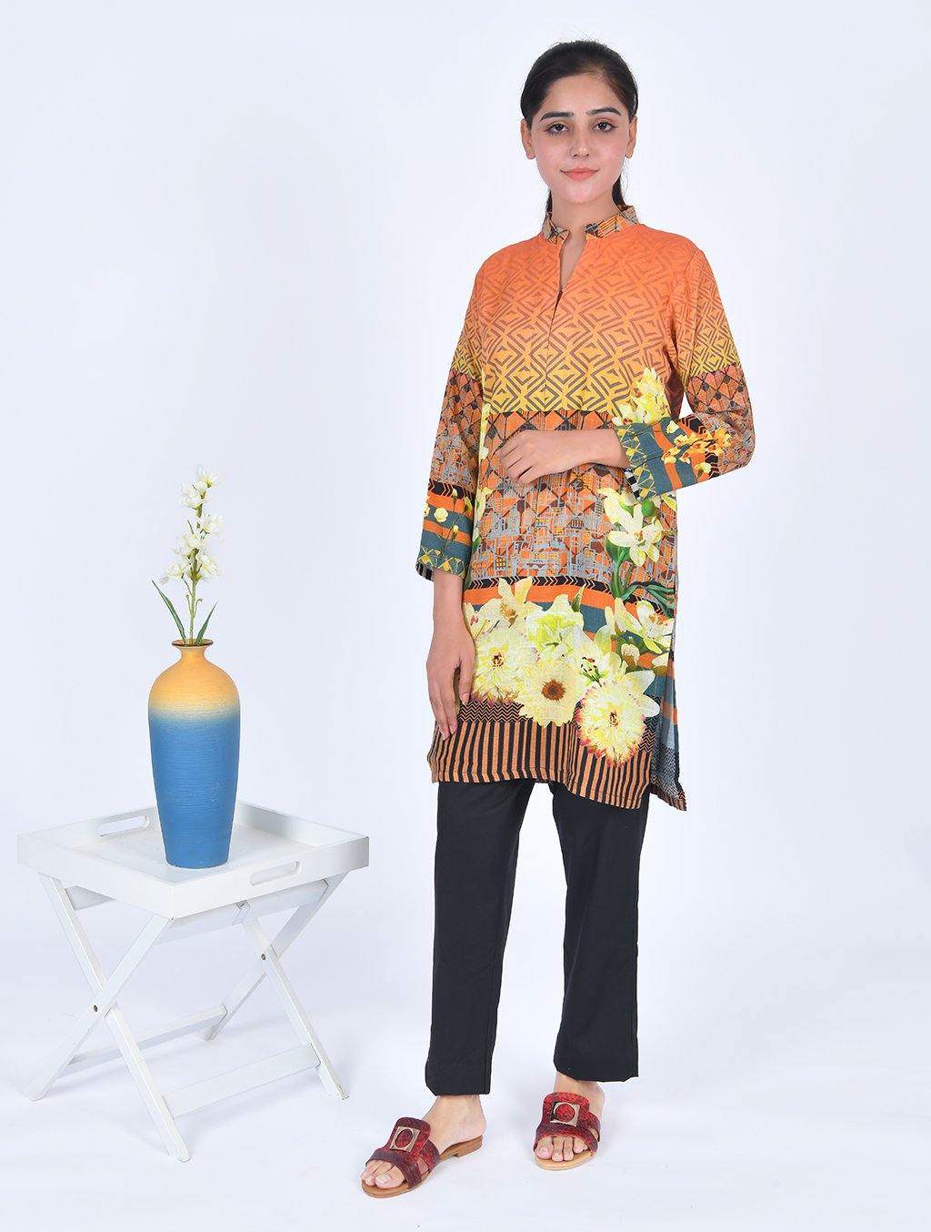 Printed Khaddar Shirt DR-187 Pret FASSTILAD S 