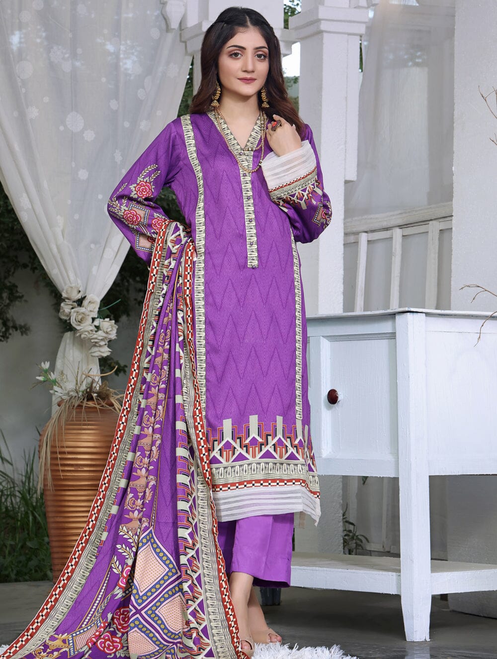 Printed Linen Suit with Printed Dupatta KTE-1645 KHAS STORES 