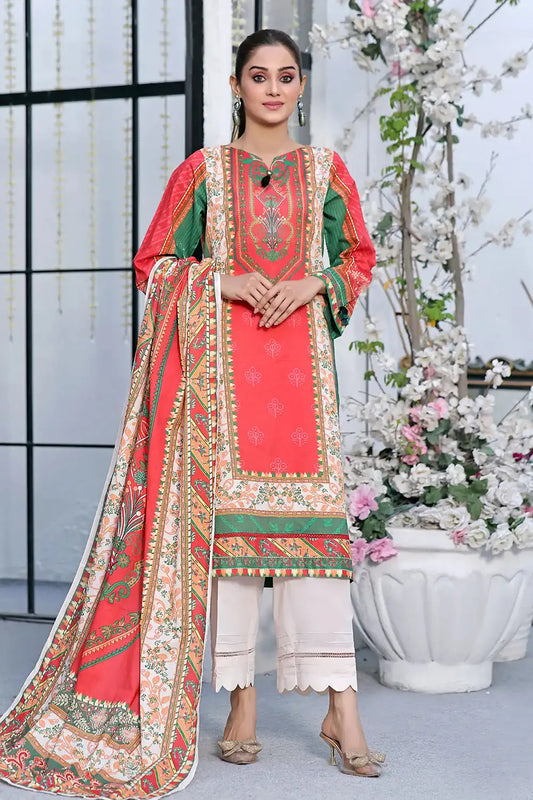 Stitched Printed Lawn Shirt and Dupatta KSD-2515 Printed KHAS STORES 
