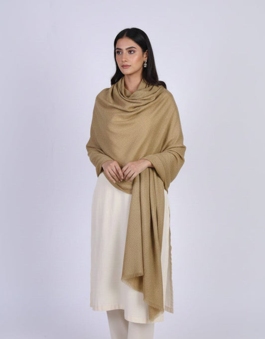 Wool Shawl-Beige Apparel & Accessories KHAS STORES 