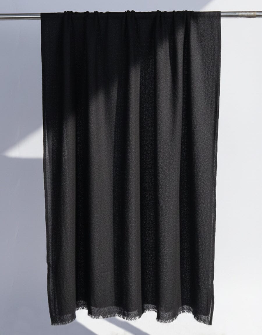 Wool Shawl-Black Apparel & Accessories KHAS STORES 