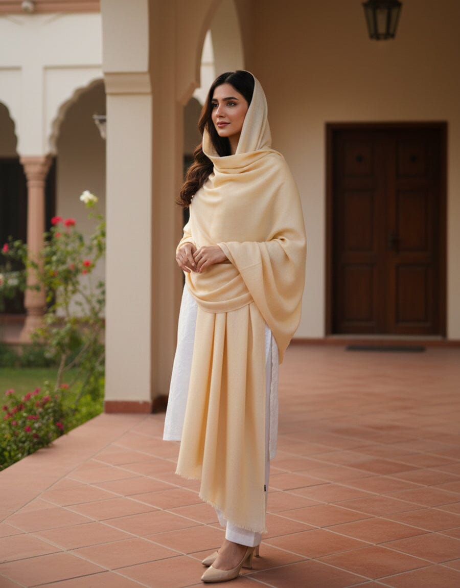 Wool Shawl-Cream Apparel & Accessories KHAS STORES 