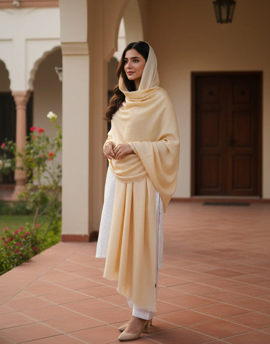 Wool Shawl-Cream Apparel & Accessories KHAS STORES 