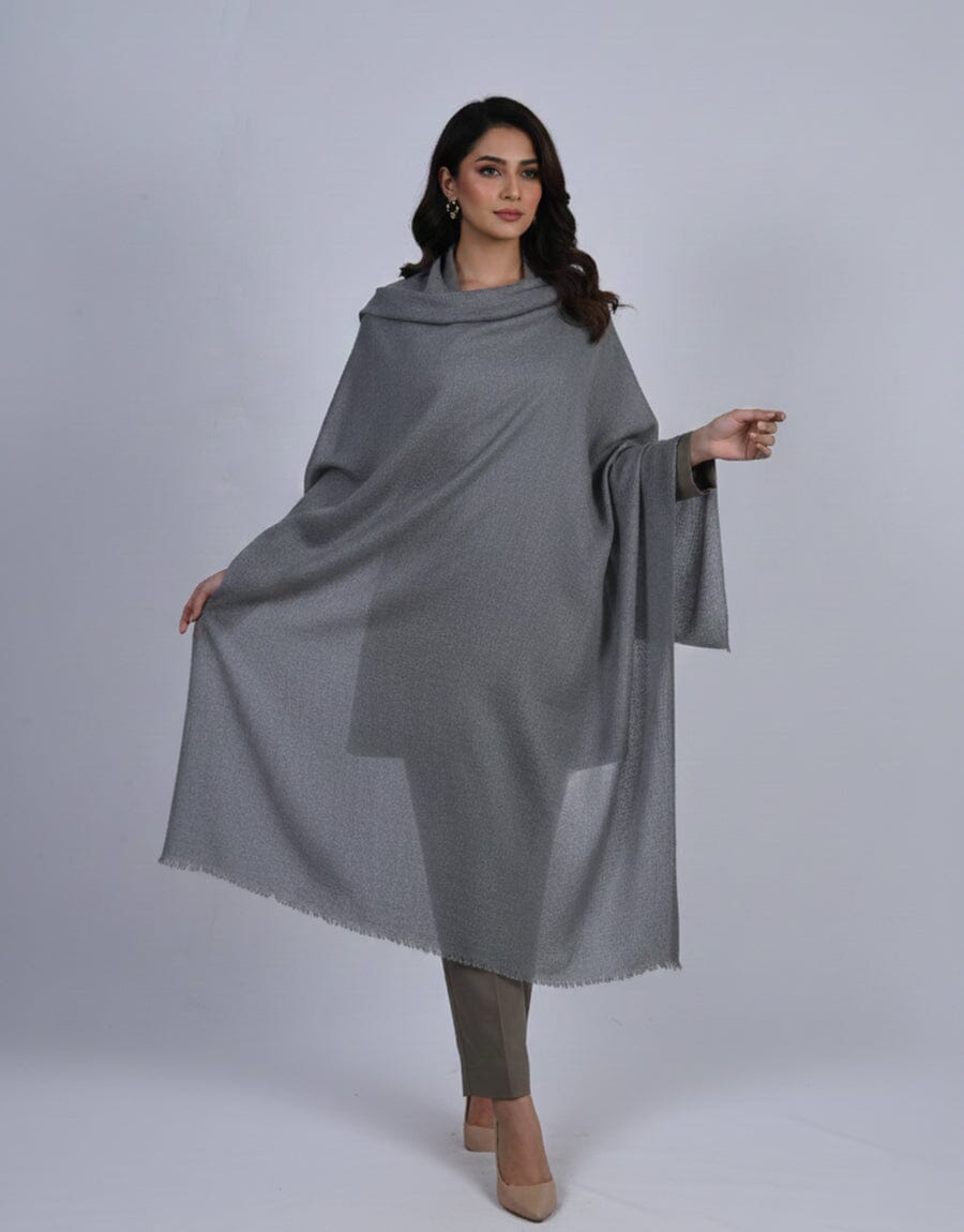 Wool Shawl-Grey Apparel & Accessories KHAS STORES 