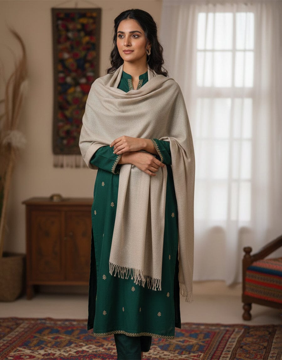 Wool Shawl-Light Grey Apparel & Accessories KHAS STORES 