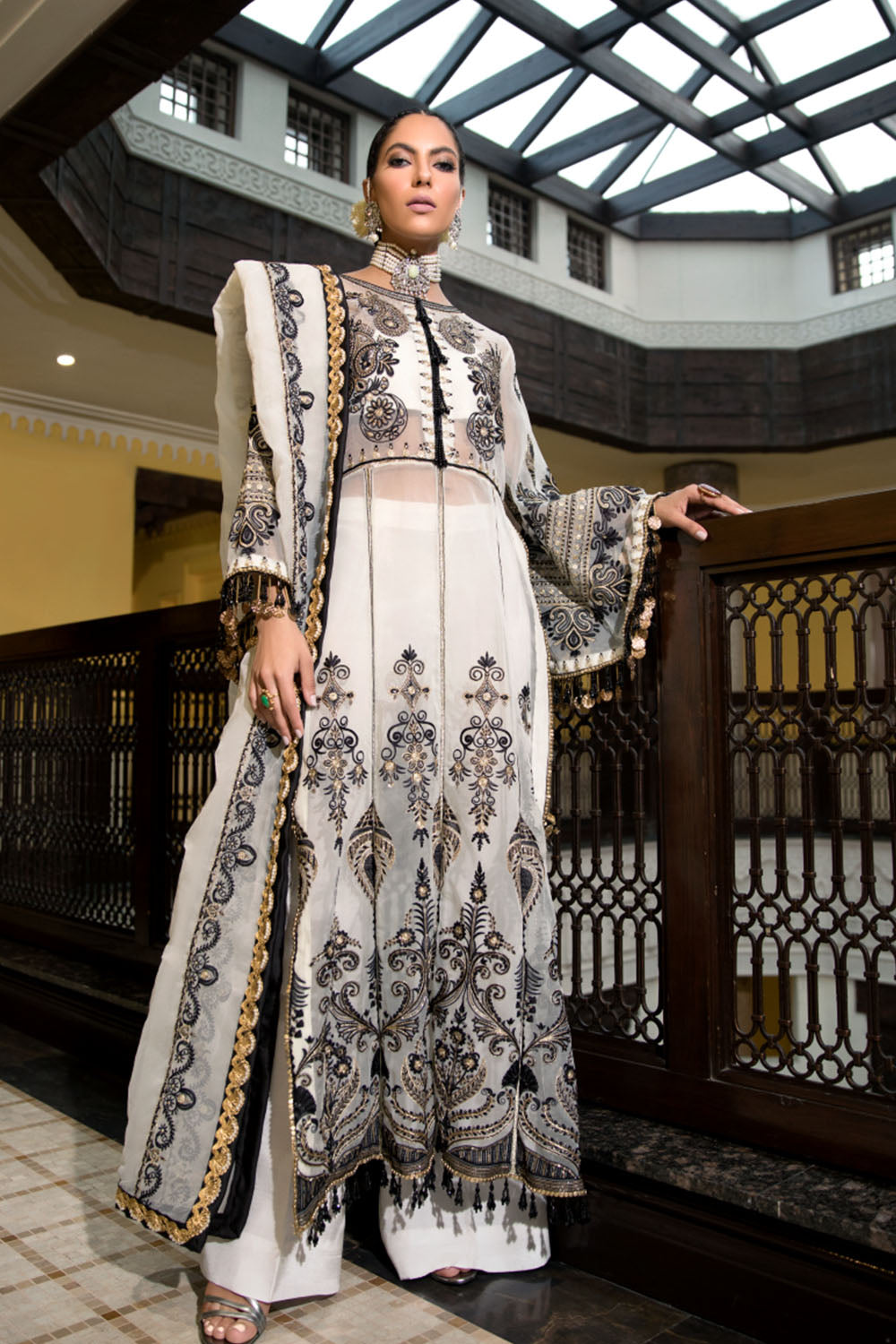 3 PC Unstitched Embroidered Suit