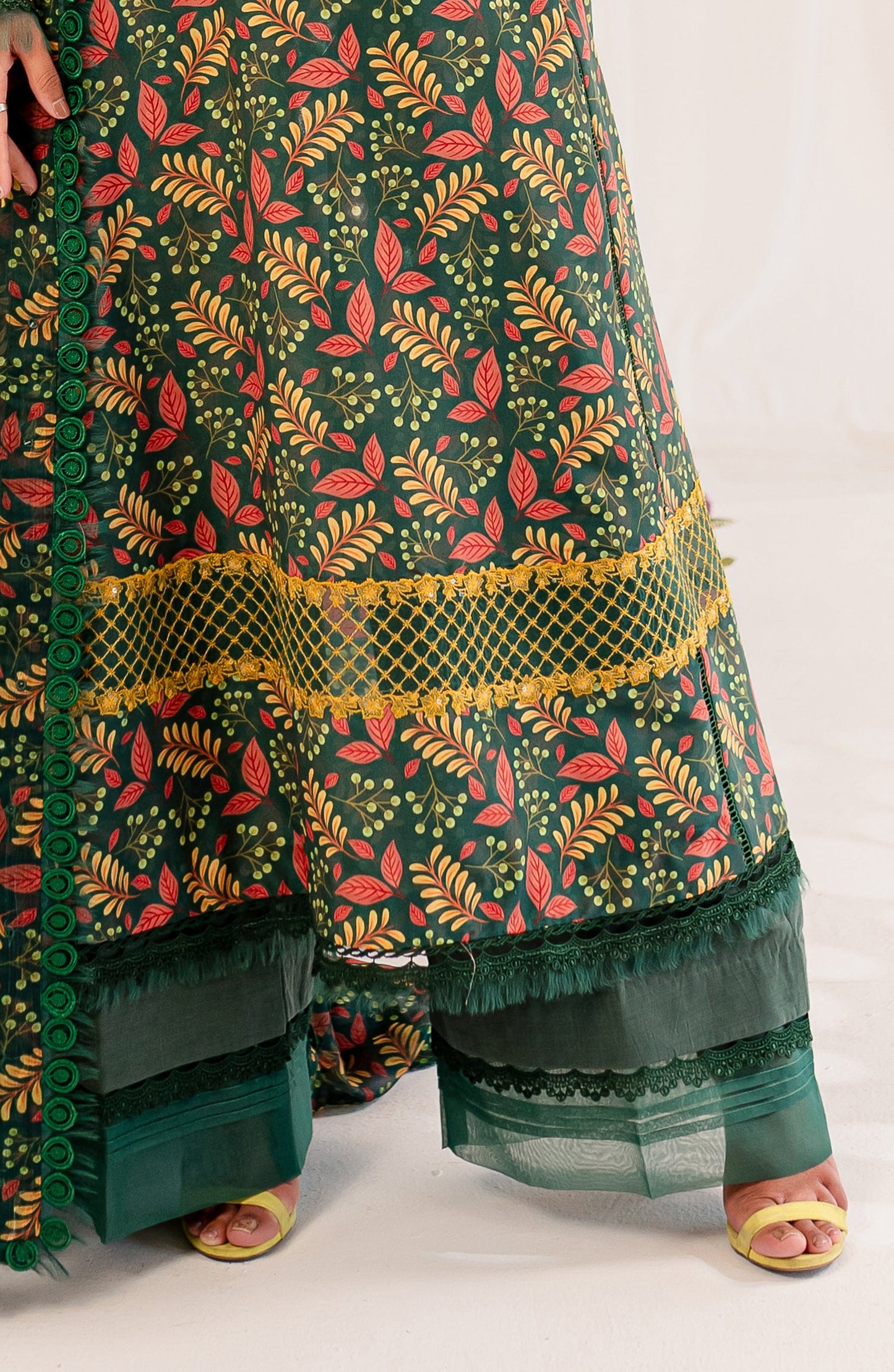 Printed Embroidered Lawn - Amber (MLFD-162)